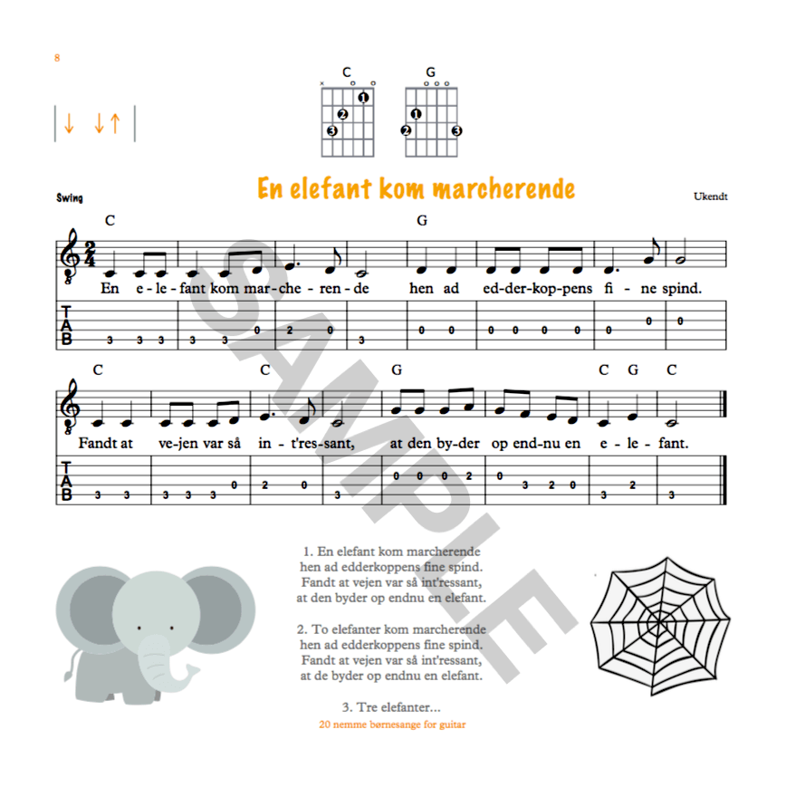 20 nemme børnesange for guitar - Billede 4